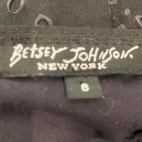 VINTAGE BETSEY JOHNSON BLACK EYELET SPAGHETTI STRAP SLEEVELESS MIDI DRESS SIZE 8 - Picture 5 of 6